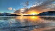 norway, lake, mountains, norway, sunset wallpapers