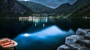 mountains, norway, geiranger, geiranger, lake, norway, boat wallpapers
